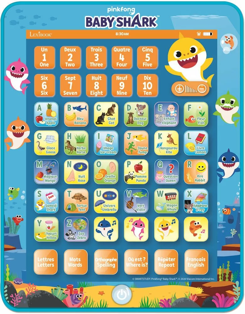 LEXIBOOK ABECEDAIRE EDUCATIF BILINGUE BABY SHARK EN FORME DE TABLETTE 1 LEXIBOOK ABECEDAIRE EDUCATIF BILINGUE BABY SHARK EN FORME DE TABLETTE