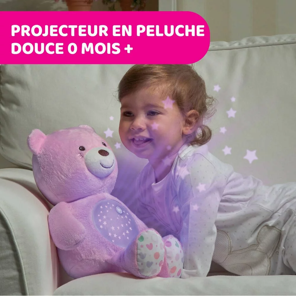 CHICCO PELUCHE OURSON PROJECTEUR BABY BEAR ROSE 2 CHICCO PELUCHE OURSON PROJECTEUR BABY BEAR ROSE – Image 2