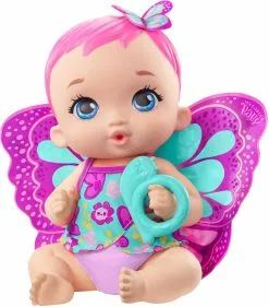 MATTEL MY GARDEN BABY - POUPON BÉBÉ PAPILLON ROSE BOIT ET FAIT PIPI